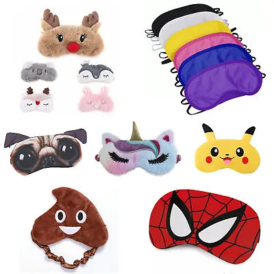 Sleeping Eye Mask Travel Blindfold Masks Soft Sleep Mens Ladies Kids Children's • £4.69