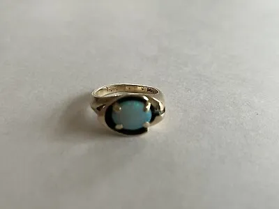Vintage Opal & Diamond 14k Yellow Gold Ring 5 Grams • $215