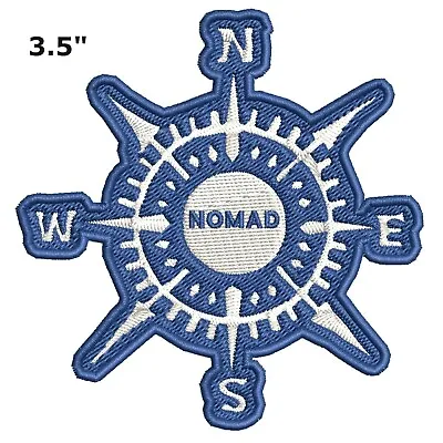 Compass - NOMAD Embroidered Patch Hook And Loop Park Explore Motif Gear Applique • $5.50