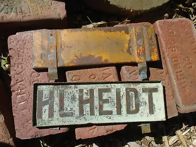 Vintage Pair Of HLHEIDT Signs???  Brass Lettered • $39.99