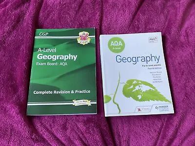 AQA And CGP A-Level Geography Complete Revision & Practice Books X2 • £25