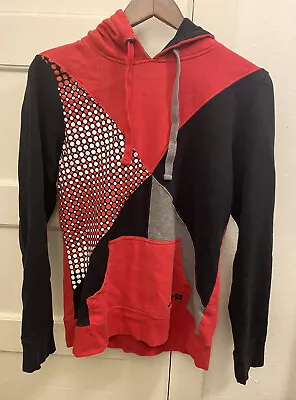 Volcom Boys Hoodie Sweatshirt Drawstring Pullover Size Medium Red Black White • $14.88