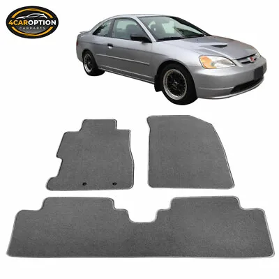 Fits 01-05 Honda Civic Floor Mats Front & Rear Gray 3PC Nylon • $53.99