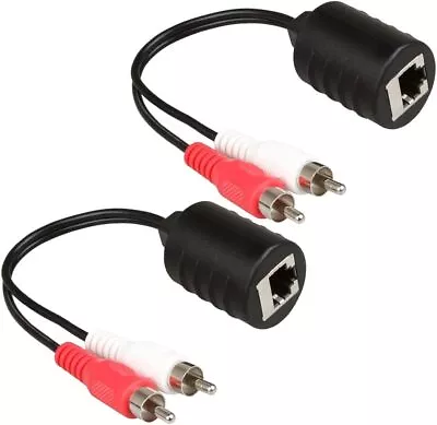 LINESO 2Pack Stereo RCA To Stereo RCA Audio Extender Over Cat5 (2X RCA To RJ45 • $14.79