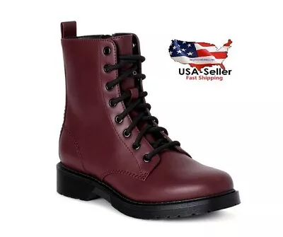 Combat Lug Boots Size US  8.5  Military Style Womens Time & Tru Ladies Brown New • $26.88