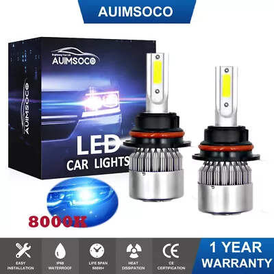 9007 HB5 LED Headlight Bulbs Conversion Kit High Low Beam 8000K Super Ice Blue • $22.99