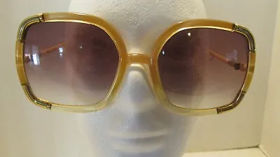 VINTAGE CREME & GOLD Ted Lapidus Sunglasses • $175