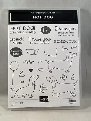 $39.95 • Buy HOT DOG Stamp Set Stampin Up New Dauscand Whiner Dog Bon Jour