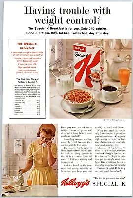 1964 Kellogg's Special K Cereal Woman Telephone Teapot Orange Juice Print Ad • $24.60