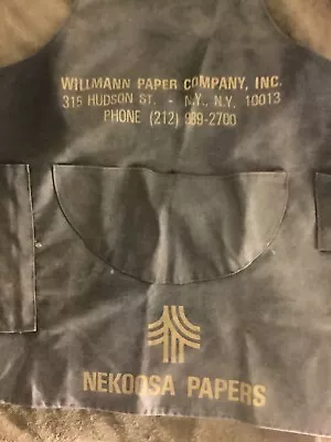 Willmann Paper. Company Inc Nekoosa Papers Vintage Work Apron New York • $15