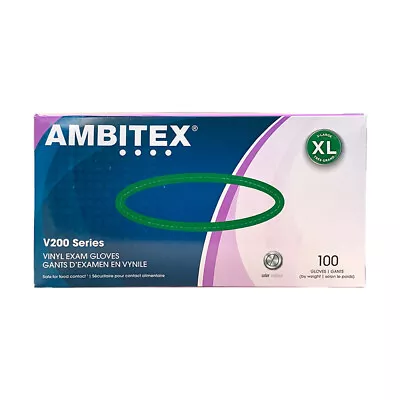 Ambitex V200 Vinyl Exam Gloves X-Large Clear 100ct • $9.95