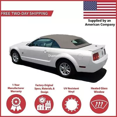 2005-14 Ford Mustang Convertible Soft Top W/ DOT Approved Heated Glass Stone • $350.10