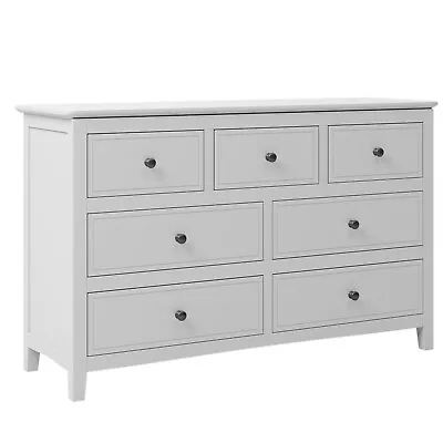 Large Solid Wood Bedroom Dresser With 7 Drawer Chest Of Drawers Storage Cabinet • $824.90