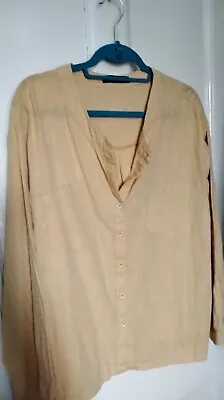 Zansea Sunshine Yellow Cotton Top  Long Sleeve Shirt Size 5xl**  Bnwot • £8