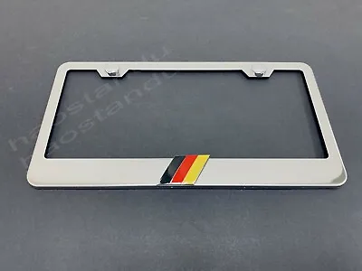 $19.57 • Buy 1x GERMAN FLAG 3D Emblem STAINLESS STEEL License Plate Frame RUST FREE Germany