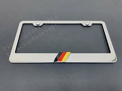 1x GERMAN FLAG 3D Emblem STAINLESS STEEL License Plate Frame RUST FREE Germany • $19.57