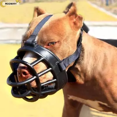 Dog Muzzle Pet Soft Barking Silicone Mouth Mask Bite Muzzle Pitbull Retriever • $12.99