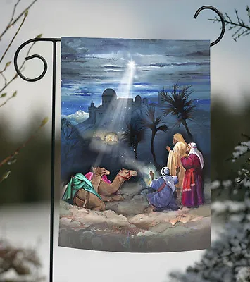 $8.98 • Buy Toland Star Of Bethlehem 12x18 Christmas Jesus Birth Wise Men Garden Flag