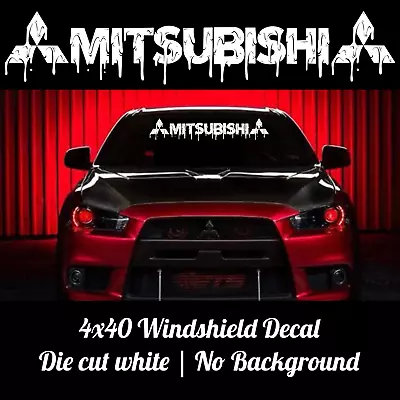 Mitsubishi Windshield Sport Drip Decal Turbo Sticker Evolution Lancer Graffiti • $13.99