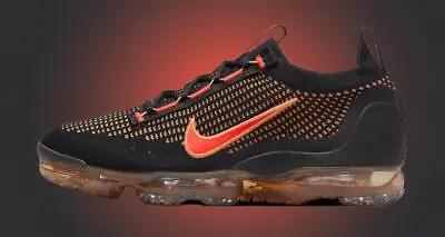 Nike Air Vapormax 2021 Flyknit Orange Black Sneakers Retro DQ3974-002 Mens Size • $102.27