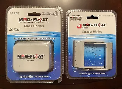 Mag Float 350 Floating Magnet Glass Aquarium Cleaner LARGE + Scraper Blades NEW • $79.99