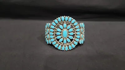 Vintage Larry Moses Begay Native American Navajo Turquoise Cuff Bracelet • $616.99