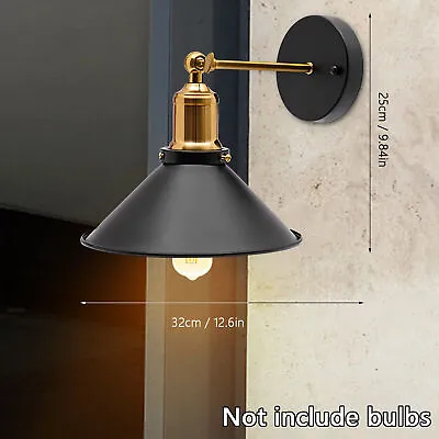 Vintage Industrial Wall Light Sconce Lamp Retro Barn Loft Wall Mount Metal Shade • $23.75