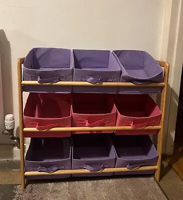 Storage Units Boxes 3 Tier Pink Purple Used In Good Condition • £19