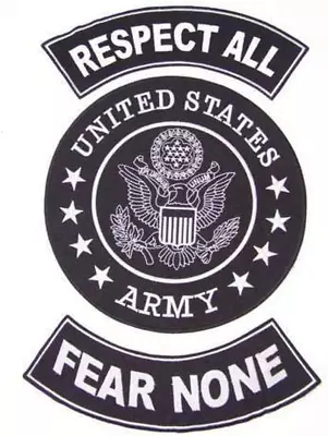 US Army Respect All Fear None Patches Set For Biker Motorcycle Vest Jacket • $33.11