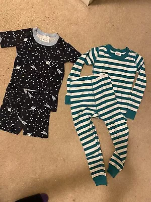 Hanna Andersson Girls Boys Pajamas Set Space Stripes Size 120 US 6/7 Long Sleeve • $25