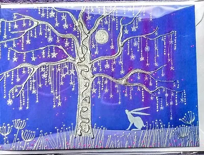 Hare Birthday Yule Christmas Card Tree Of Life Moon Pagan Wife Solstice Equinox • £2.89