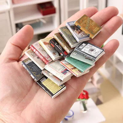 16pcs Dollhouse Miniatures 1:12 Scale Prop Faux Books Lot Fill Bookshelf Novels • $11.49