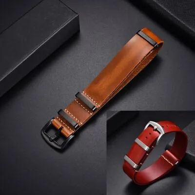 £17.99 • Buy Genuine Leather Retro Premium Classic NATO Zulu Watch Strap Band Replacement