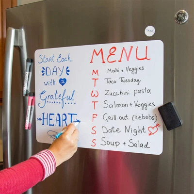 £3.41 • Buy Wipe Magnetic Whiteboard Menu Writing Teaching White Board Kitchen Chalkboard