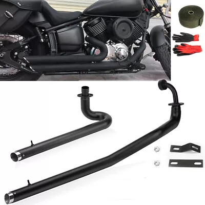 $145 • Buy Shortshots Staggered Exhaust Muffler Pipe Kit Fit For Yamaha V Star 1100 XVS1100
