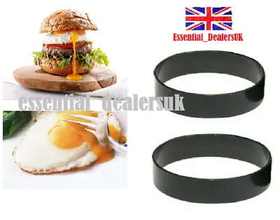 2pcs Non Stick Round Egg Rings Perfect Round Pancake Egg Cooking Rings • £3.29