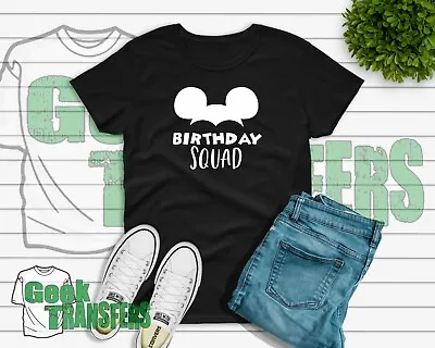 Birthday Squad Disney Mickey Mouse T-shirt Kids Adults Ladies Tee Party Children • $16.15