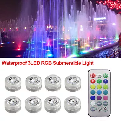 Mini Submersible RGB Led Lights With Remote Small Underwater Led Tea Lights US • $8.27