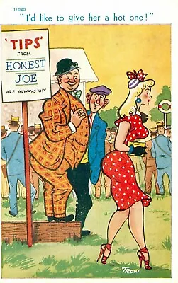 Racing Bookmaker Betting Hot Tip - Comic Saucy - Trow - Brook 12040 Postcard • £2.50