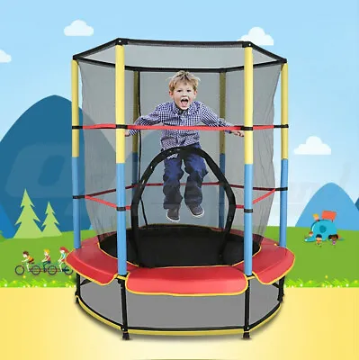 $98.95 • Buy 4.5FT Indoor Outdoor Kids Junior Jump Trampoline Enclosure Safety Net Max 45KG