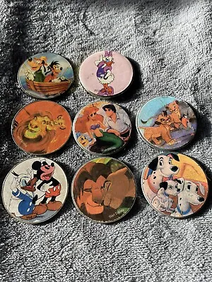 (8) Walt Disney Metal Coins Tokens Sliders Lion King Mickey Mouse Goofy Mermaid • $55