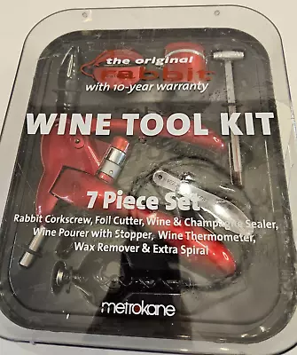 Metrokane Rabbit Corkscrew Wine Tool Kit Corkscrew Foil Cutter 6 Pieces • $14.99