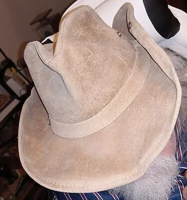 Genuine Distressed Leather Aussie Australian Outback Cowboy Hat-Minnetonka-Large • $35