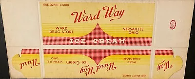 1940's Ward Way Quart Ice Cream Container Vintage New Old Stock Versailles Ohio • $7