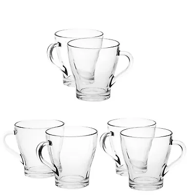 6pcs 240ml Insulated Thick Transparent Glass Thermal Coffee Tea Mug Cup Set • £9.99