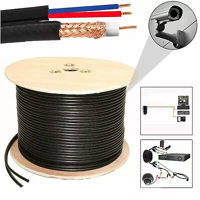 £102.99 • Buy 250M RG59 +2 Shotgun 2 Core CCTV Video And Power Cable Reel Black DVR Video Coax