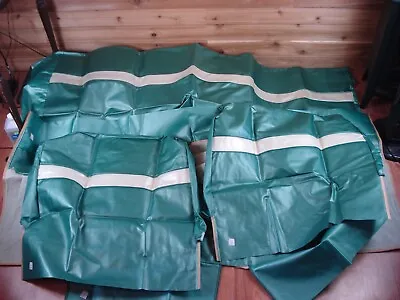 Vintage Ford Mustang Seat Covers Set 5 Pieces Bench Seat CAL-TEX Green White Str • $135