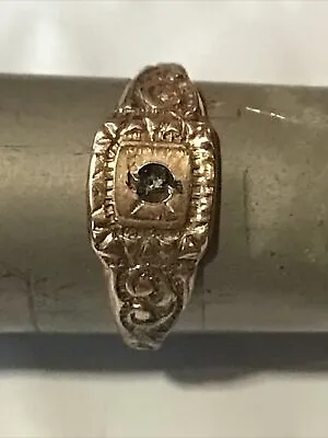ANTIQUE BABY/CHILDS RING “GOLD SHELL” Marked Inside Band SIZE 1 • $29.99