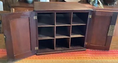 Table Top Document Box 9 Compartment Chest Apothecary Cabinet Wood Walnut Mahog • $225