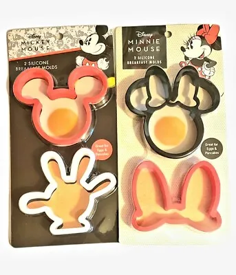 Disney Mickey Minnie Mouse Mold Lot 2 Breakfast Sandwich Cutter Silicone Gift • $18.90